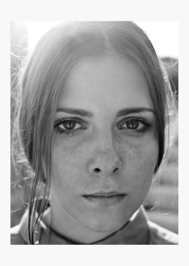 black and white picture of a beautiful young blonde girl